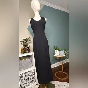 Vintage 90s Y2K Armani Jeans Black Sleeveless Midi Dress Bodycon EUC Size: XS/S - Picture 1 of 8