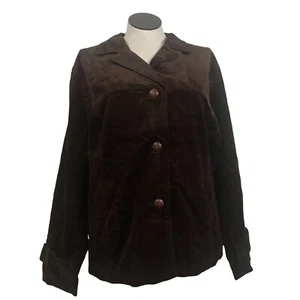 Liz Claiborne NewYork Single Breasted Corduroy Jacket Womens Size 3X Color Brown - Picture 1 of 15