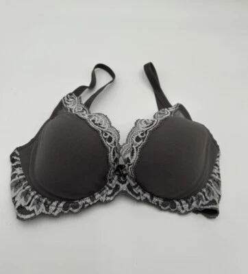 Sujetador Natori Plumas Contorno Sumergi Talla 32D Gris Encaje Malla Foto 1 de 4