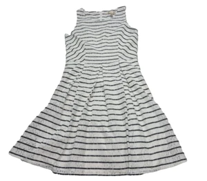 Yumi Dress Fit And Flare Skater Stripes Black And White Size: 10 - Picture 1 of 12