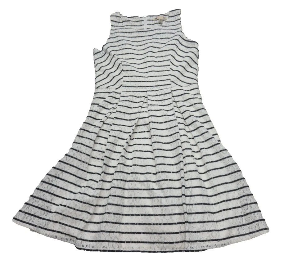Yumi Dress Fit And Flare Skater Stripes Black And White Size: 10 - Image 1 of 4