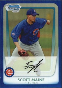 2011 Bowman Chrome Prospects Blue Refractors Card #BCP206 Scott Maine/150