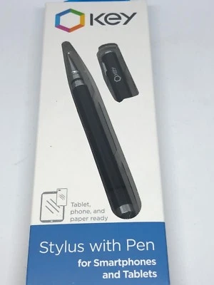 Key STYLUS con bolígrafo incorporado para teléfonos inteligentes y tabletas - negro/cromo Foto 1 de 4