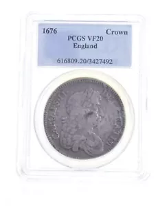 VF20 1676 United Kingdom 1 Crown - Graded PCGS *5229 - Picture 1 of 3
