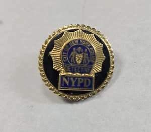Spilla da bavero Starburst 1 pollice detective polizia New York onice nera - Foto 1 di 1