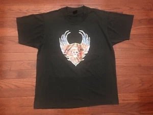 VINTAGE 1980's TRIUMPH MOTORCYCLES T SHIRT MENS LARGE BLACK 80's IRON-ON e - Picture 1 of 5