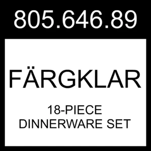 IKEA FARGKLAR FÄRGKLAR 18-piece Dinnerware Set Matte Light Turquoise  805.646.89 - Picture 1 of 1