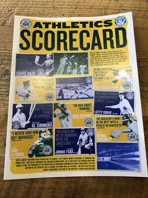 Oakland A’s 2019 SGA Stadium Scorecard Rickey Henderson Program Athletics Ticket - Image 1 of 3