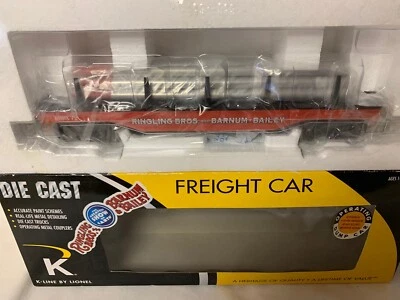 K-LINE LIONEL DIE CAST RINGLING BROS BARNUM BAILEY CIRCUS DUMP CAR & TENT POLES - Image 1 of 2