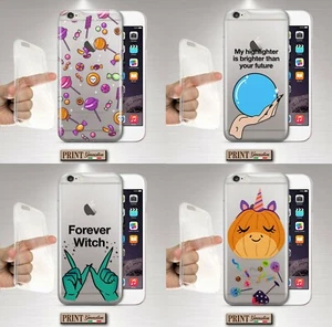 Cover per,Samsung,TRASPARENTE,silicone,morbido,HALLOWEEN,dolci,strega,carino - Foto 1 di 13