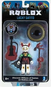 NEW Roblox Lucky Gatito Action Figure with Suerte Kitty Exclusive Virtual Item - Picture 1 of 2