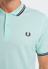 FRED PERRY TWIN TIPPED POLO SHIRT M3600 P44 BRIGHTON BLUE NEW WITH TAGS