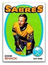 1971-72 TOPPS EDDIE SHACK VINTAGE NHL HOCKEY CARD # 96 Buffalo Sabres Rare BV