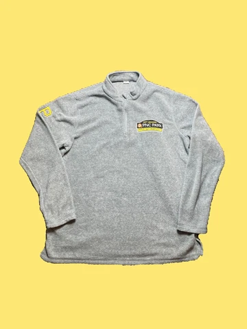 Pittsburgh Pirates PNC Park 20th Anniversary Quarter Zip Sweater Mens XL Gray Cover