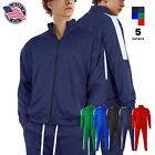 Mens Two Tone Tracksuit USA Made Striped Athletic Casual Sweat Suit Combo Set