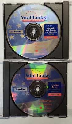 Vital Links CD-ROM Set of 2 Multimedia History of the US Levels VL-Yellow/Purple - Image 1 of 4