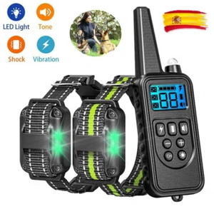 ELECTRICO COLLAR ADIESTRAMIENTO RECARGABLE PARA 2 PERROS VIBRACION DESCARGA 800m