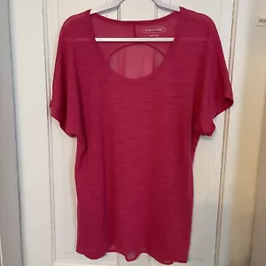 MAURICES Pullover rosa trasparente manica corta blusa top donna 1 (taglia grande) - Foto 1 di 9