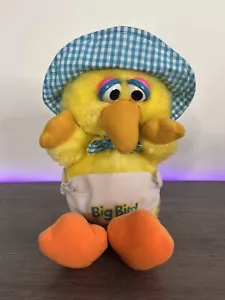 Peluche peluche vintage 1983 Sesame Street Baby Big Bird Hasbro Softies 11" - Foto 1 di 2
