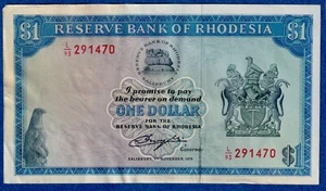 Rhodesia $1 1976 P-34b (1st November 1976), Circulated Banknote L/93 291470 - Picture 1 of 3