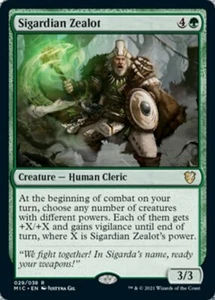 SIGARDIAN ZEALOT mtg NM-M Innistrad: Midnight Hunt Commander 1 Rare - Picture 1 of 1
