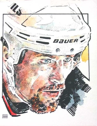 Scott Stevens New Jersey Devils Print by Michael Mellett (MMCCHOSSNJD) Cover