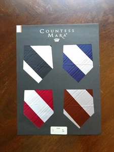 Tarjeta de muestra Countess Mara Ties con 4 muestras de tela #5244 publicidad ropa de hombre - Imagen 1 de 1