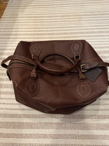 Bolsa de viaje Tusting Leather Explorer hecha para Levenger marrón en muy buen estado - Imagen 1 de 24