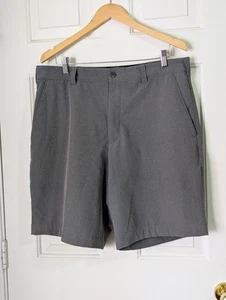 Cutter & Buck Chino Golf Shorts Men's 34 Gray Banded Waist Lightweight Logo - Picture 1 of 7