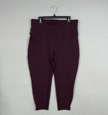 Spanx Leggings Women 2X Petite High Rise Maroon Shaping Stretch Yoga Pants Comfy - Image 1 of 4