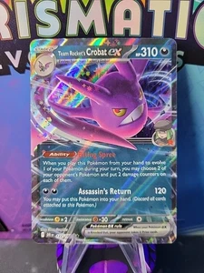 Team Rocket's Crobat ex 122/182 Doble Raro - Destined Rivals Pokemon Juego de Cartas Coleccionables - Casi Nuevo - Imagen 1 de 2