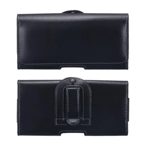 Phone Belt Holder for 6.3-6.5" Phone Horizontal Leather Black 6.7"x3.3"x0.5" - Zdjęcie 1 z 7