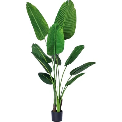 Bagari One 5 Foot Artificial Silk Bird of Paradise Palm Tree Potted Plant - Image 1 of 4