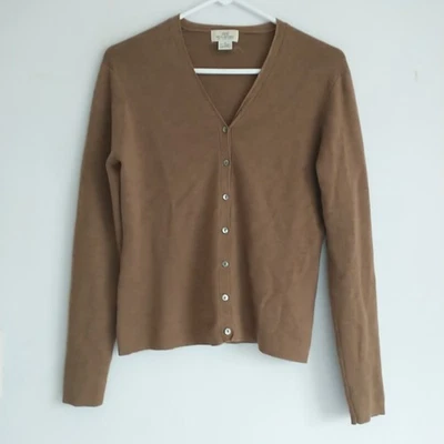 Cárdigan Suéter Brooks Brothers 346 Mujer M Marrón 100% Lana Merino Tejido Italia Foto 1 de 4