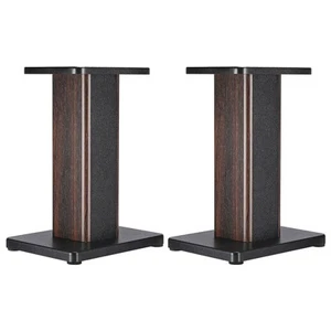 1 Pair Wood Grain Speaker Stands 15.7" Satellite Speaker Stand Hollowed Stands - Picture 1 of 7