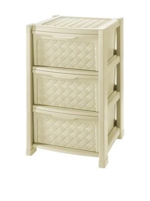 Cassettiera Arianna Beige Riordino E Lavanderia; Polipropilene; Crema - Immagine 1 di 4