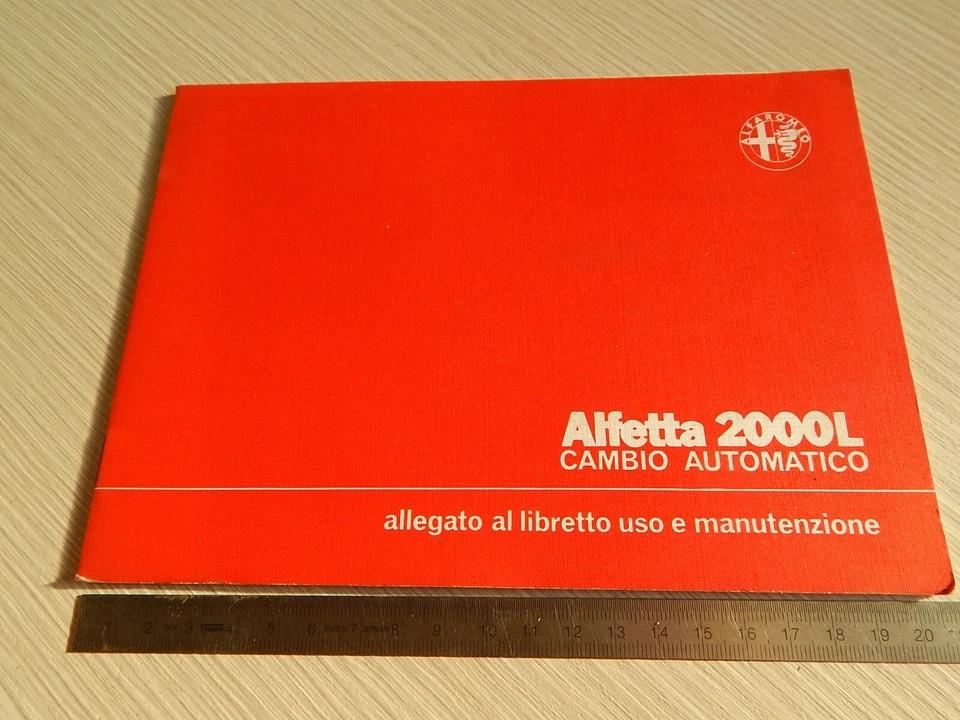 MANUALE USO MANUTENZIONE ORIGINALE 1978 ALFA ROMEO ALFETTA 2000 L C. AUTOMATICO - Immagine 1 di 4