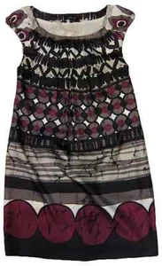 NEW ANNA SUI Silk mini-dress in geometric print size 4 - Picture 1 of 2