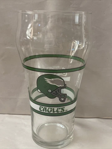 Vintage Philadelphia Eagles Drinking Glasses Coca Cola NFL Glass Cup Cover