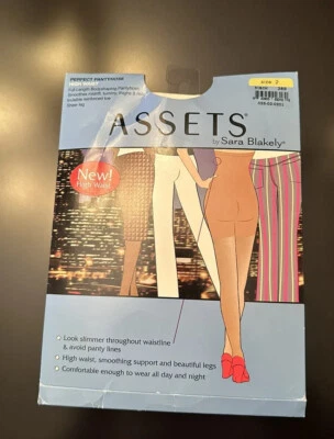 NIP ASSETS High Waist Pantyhose Sheer Leg Sz 2 Begie - Image 1 of 2