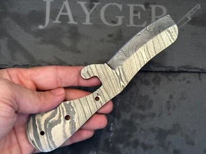 Hoja en blanco de acero Damasco soldado con patrón hecho a mano - caza - fabricación de cuchillos - B264 - Imagen 1 de 5