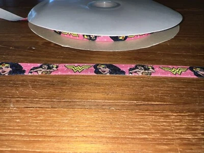5/8" FOE ribbon elastic for headbands, hair ties, barrettes - Wonder Woman. S1 - Image 1 of 4