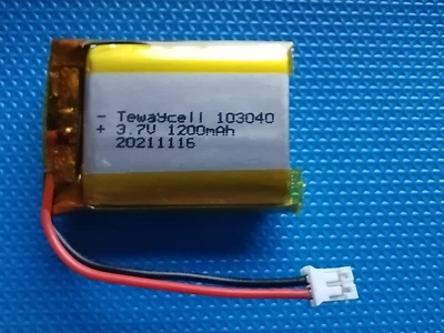 Lipo Akku Batterie 1200mAh 3.7V  2 pin  PH 2.0 103040 - Bild 1 von 3
