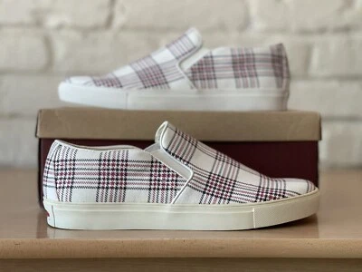 Brooks Brothers красный флис белый синий красный холст кожи женщин размер 8 плоский туфли - Изображение 1 из 4