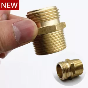 3/4" Male NPT Pipe to 3/4" GHT Male Garden Hose Adapter Brass Connectors Fitting - Picture 1 of 11