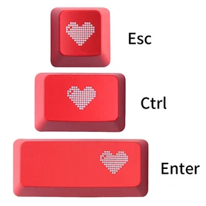 Rote Tastenkappe Heart Style Keycap für Cherry MX Switch Logitech G512 G610 G710 - Bild 1 von 11