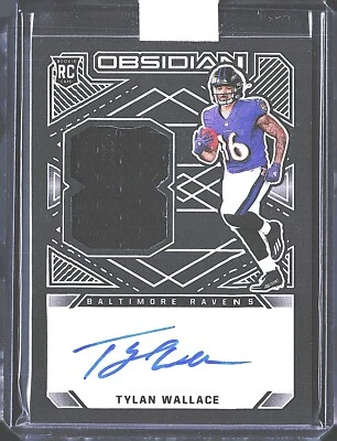 2021 Panini Obsidian Tylan Wallace /150 Silver RPA ROOKIE PATCH AUTO RC - Ravens - Image 1 of 2