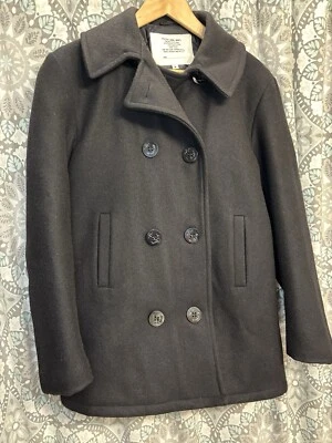 Abrigo negro de lana vintage de la Marina de los Estados Unidos chaqueta doble pecho talla 40 hecho en EE. UU. Foto 1 de 4