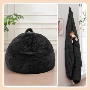 Bean Bag Cover(No Filler), Faux Fur Comfy Bean Bag Chairs for Adults, Washable - Picture 1 of 7