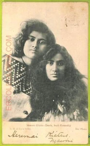 ae9178 - NEW ZEALAND - VINTAGE POSTCARD - Maori girls - Picture 1 of 1